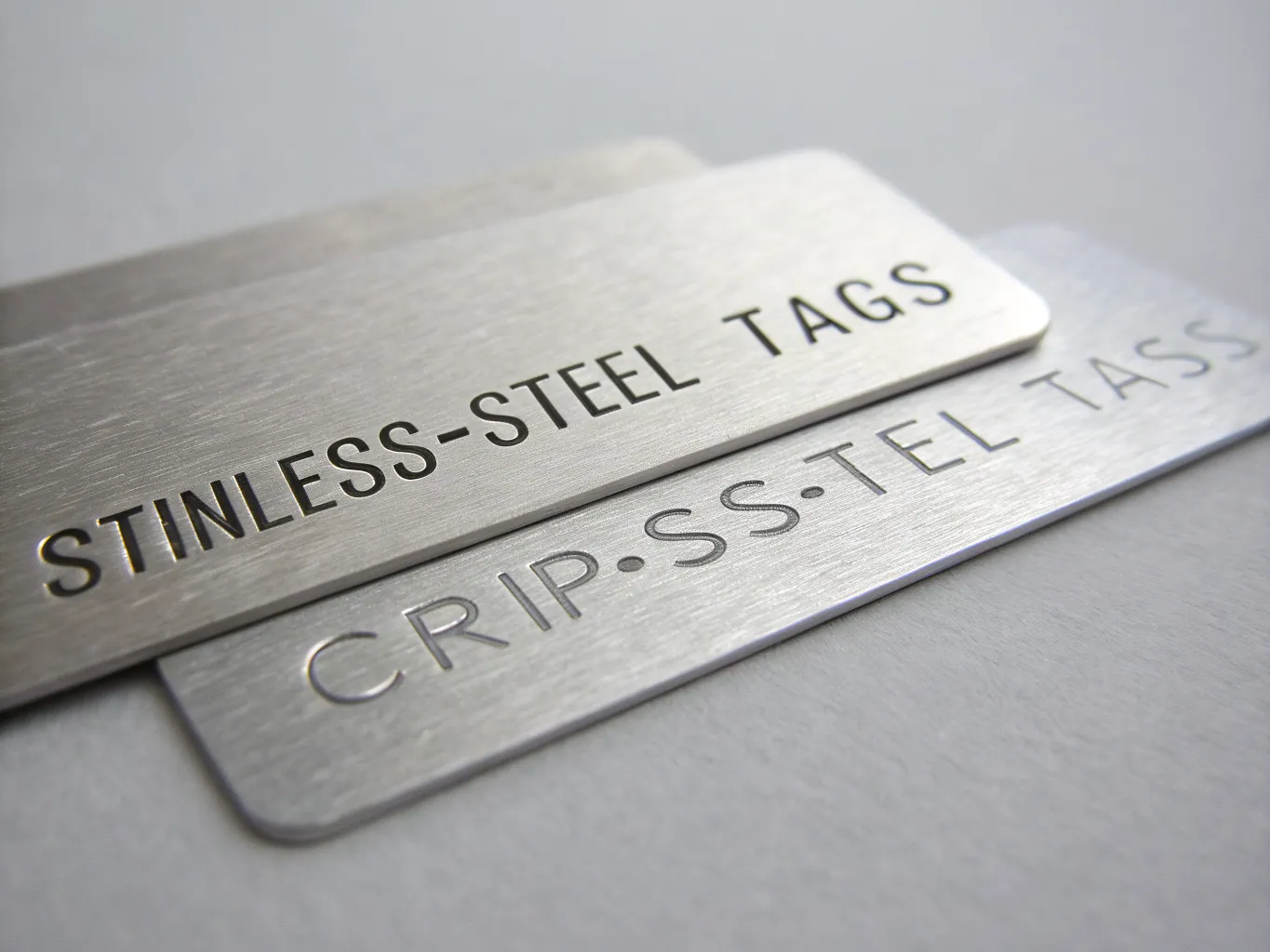Laser etched stainless steel tags