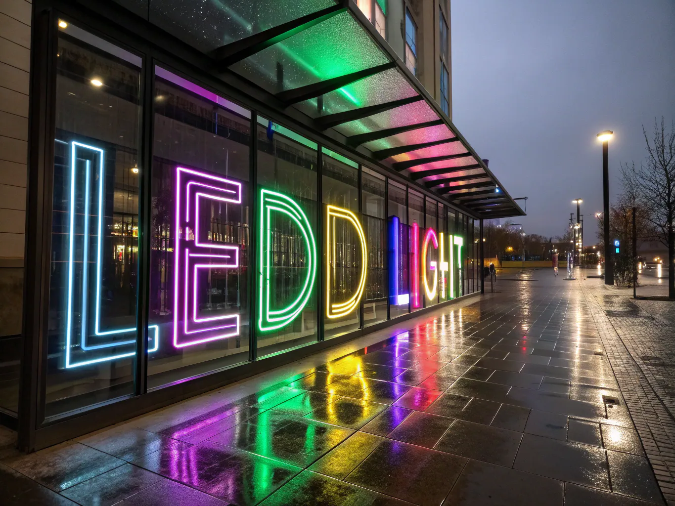 Modern commercial storefront signage